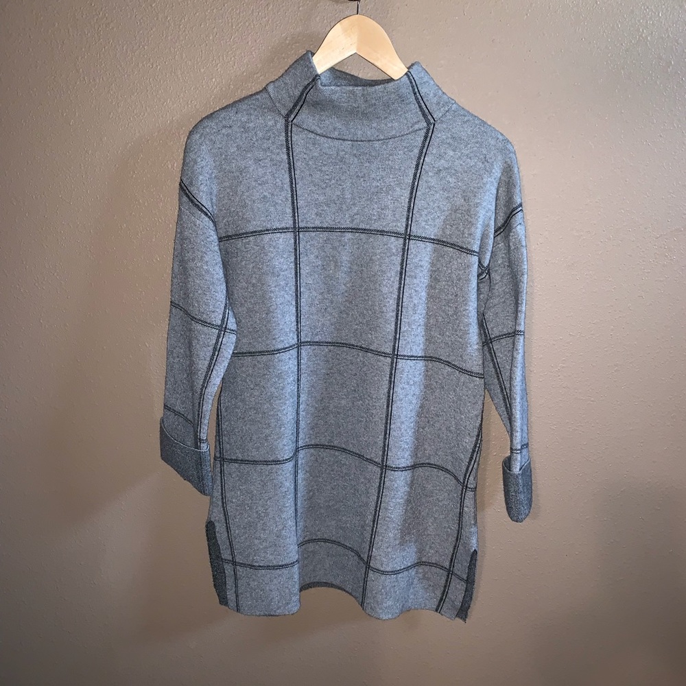 Tahari Mock Neck Tunic Sweater